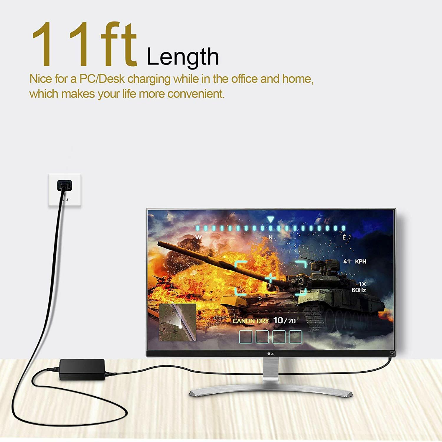 PwrON 90W AC Adapter Charger for ASUS A52F-X1 X52F-X2 Notebook PC Power Cord