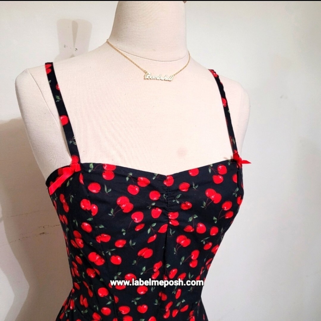 100% cotton cherry printed dress - Gem