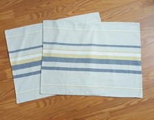 Nautica 2 Shelford Standard Shams 25x19.5" Tan Khaki Yellow Gray Cotton