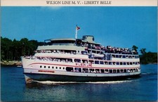 1960s  Wilson Line M.V. Liberty Belle Cruise Ship New York Vtg Postcard #2560
