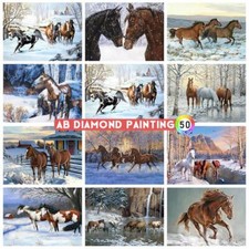 Paint by Numbers Adults Kids Horse Snow Lake Diy Painting Kit 40x50cm Canvas