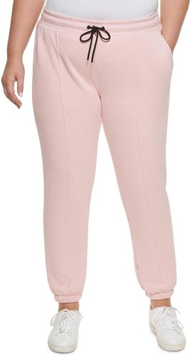 Dkny Sport Women's Plus High Rise Fitness Jogger Sweatpants Pink Size 1X - 第 1/2 張圖片