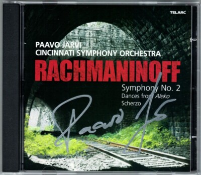 Paavo JÄRVI Signed RACHMANINOV Symphony No.2 Scherzo Aleko TELARC CD Cincinnati