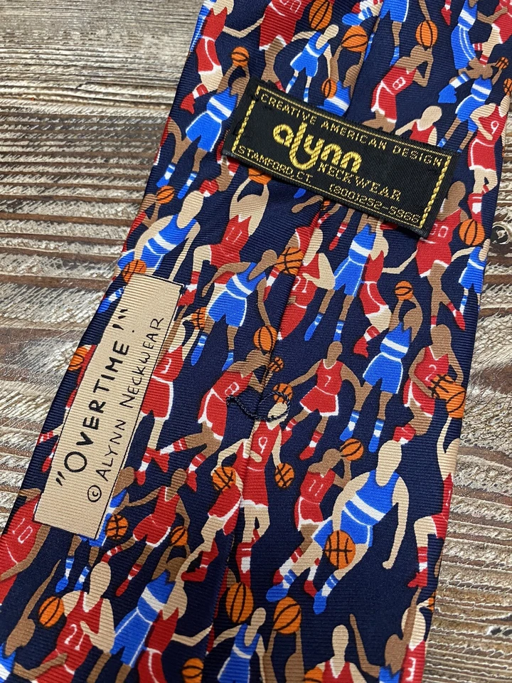ALYNN Neckwear Mens Necktie OVERTIME Basketball Sport 100% Silk Made In USA - Image 2 of 4