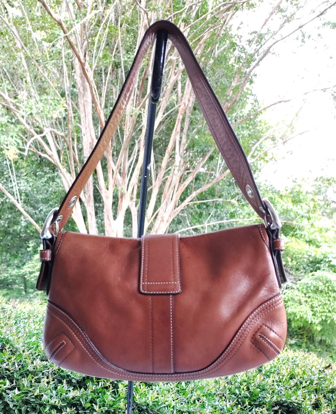 Coach SMALL F10188 Borsa a tracolla vintage Soho Y2K in pelle di cognac