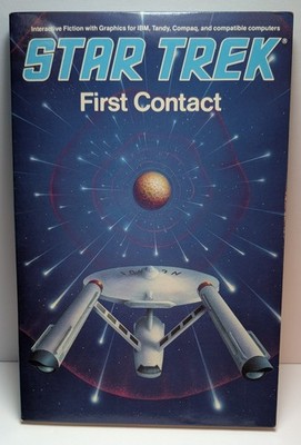 RARE 1988 Star Trek: First Contact Computer Game and Book for IBM Version 1.0 PC