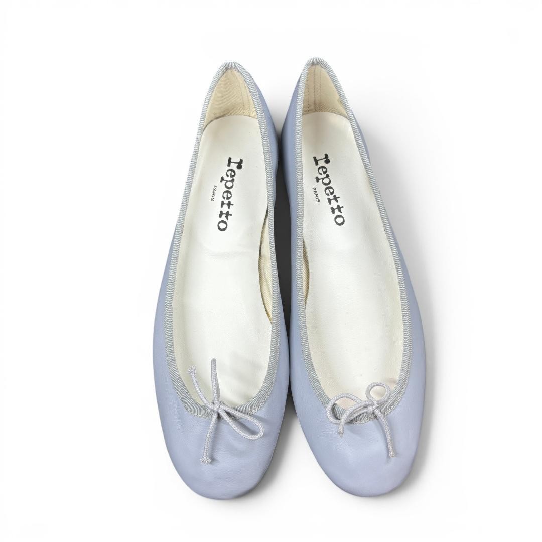 Cinta plana de ballet Repetto punta redonda gris claro talla 38,5 US7,5 con caja usada