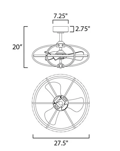 22" Maxim Corona Black CCT LED Fandelier Smart Ceiling Fan - Picture 4 of 4