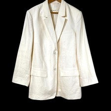 Everlane Linen Blazer Ivory European Flax Relaxed Summer Jacket 16 Quiet Luxury 