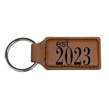 Keychain - Rectangle - Est 2023 - Leather