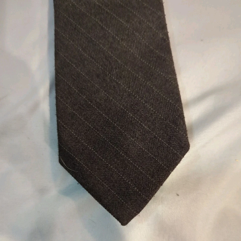 Vintage 60s by Mikasey 羊毛领带 褐色 米黄色 — 第 2/4 张图片