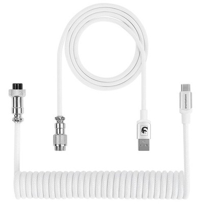 Fast Charging Spiral Type-C to USB A Gaming Mechanical Keyboard Cable, Detach...