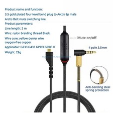 Audio Cable for SteelSeries Arctis 3 5 7 Headphone Nylon Upgrade Repair