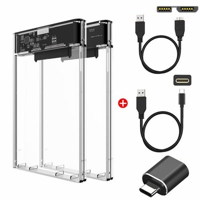2.5 Inch USB 3.0 Type-C SATA SSD HDD External Hard Drive Enclosure Case