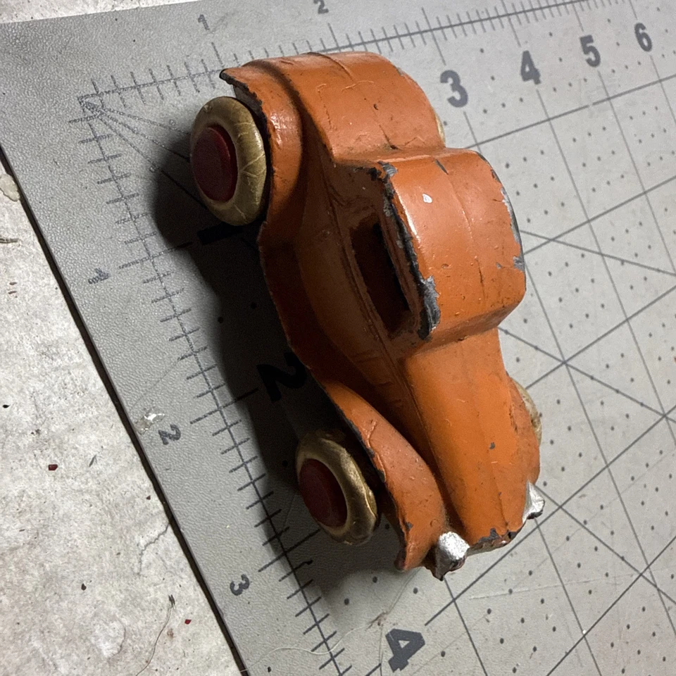 Savoye, Chevrolet Cupé Años 30, Naranja, Metal Fundido Original Foto 2 de 4