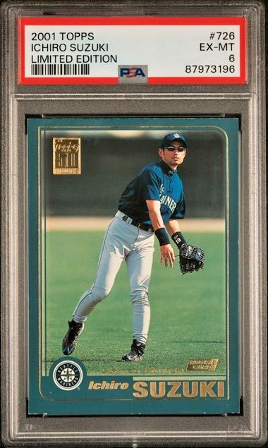 2001 Topps Limited Edition Rookies #726 Ichiro Suzuki RC SSP HOF "TIFFANY" PSA 6
