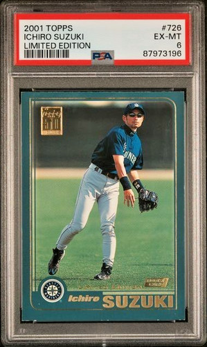 2001 Topps Limited Edition Rookies #726 Ichiro Suzuki RC SSP HOF "TIFFANY" PSA 6