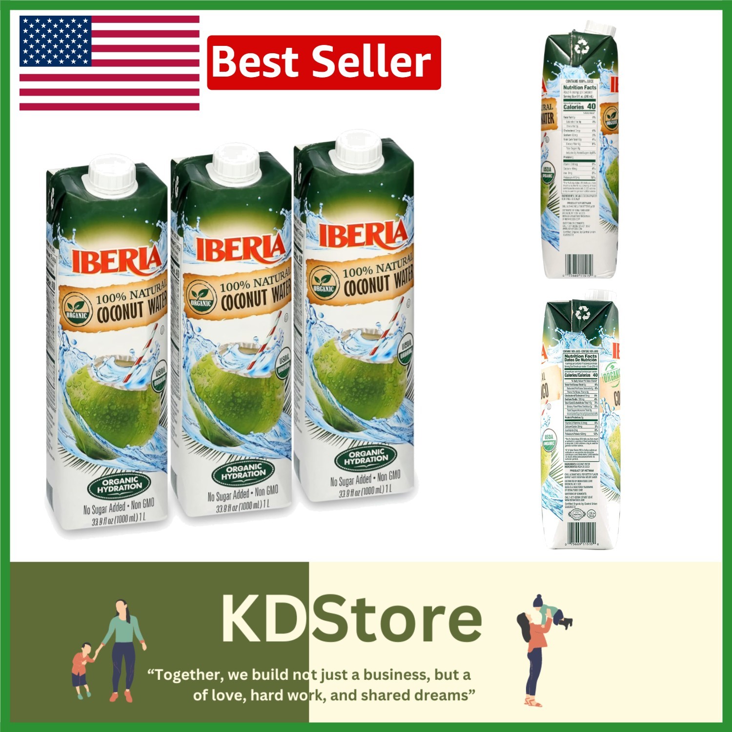 Pure Organic Coconut Water - Pack of 3 (1L Each)