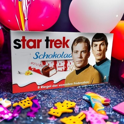 3x Aufkleber für Kinderschokolade | 100.377 Star Trek Original Series Kirk Spock