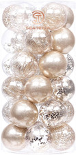 30pcs 2.36in Shatterproof Clear Christmas Ball Ornaments for Tree Decorations