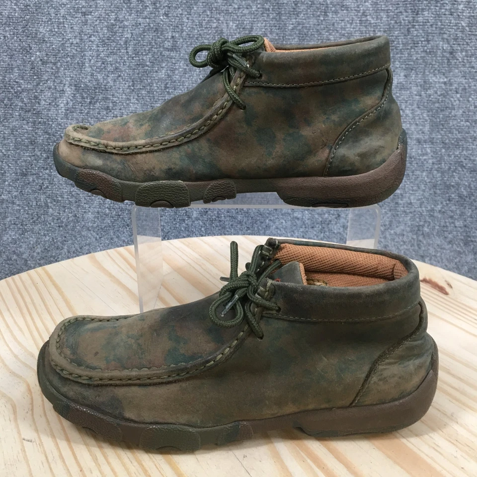 Twisted X Boots Womens 6.5 M Chukka Driving Mocs Green Faux Leather Ankle Top - Image 2 of 4