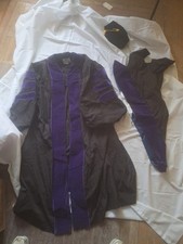 ST Deluxe Doctoral Graduation Gown Purple Black Unisex 58. 3 Ps Set