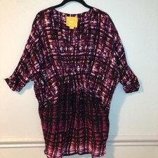 Maeve By Anthropologie Purple Plaid Tunic Dress Size Medium
