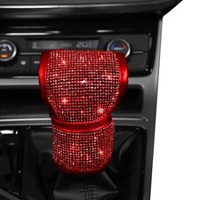 Bling Auto Gear Shift Knob Cover, Crystal Rhinestones Gear Shift Knob Cover Red