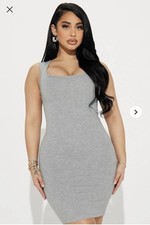 Samantha Ponte Mini Dress - Heather Grey Medium