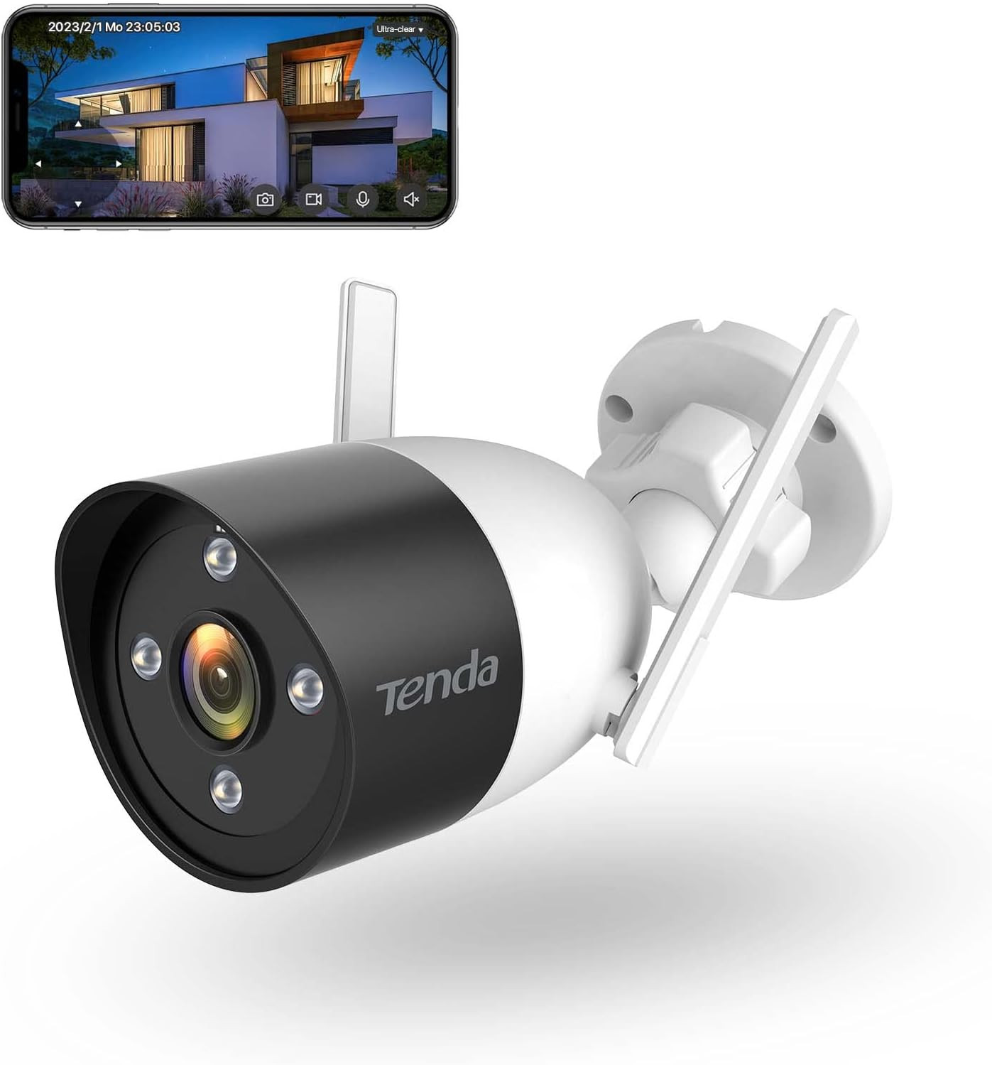 Telecamera Wi-Fi Esterno, 1080P Videocamera Sorveglianza Esterno Con Visione Not
