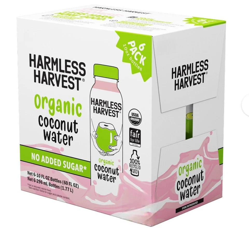 Agua de coco orgánica Harvest Harvest sin azúcar agregada 10 oz (paquete de 12)-04/2026 Foto 2 de 4