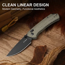 Kizer Cutlery T1 CD Folding Knife 3.25" Nitro V Steel Blade Green Micarta Handle
