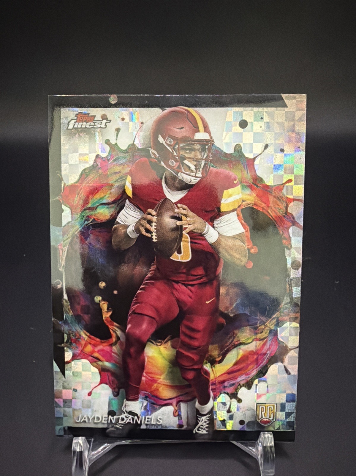 2024 Topps Finest Rare Checkerboard Refractor Jayden Daniels #246 Rookie RC