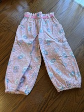 VTG Osh Kosh Girls 4T Pink Polka Dot Snowman Corduroy Baggy Pants Made In USA