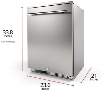 Frostronics 24'' Outdoor Beverage Refrigerator 168-Can Sub-Zero Beer Fridge IPX4