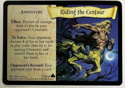 Harry Potter TCG Riding the Centaur 25/80 Adventures at Hogwarts Rare Unplayed