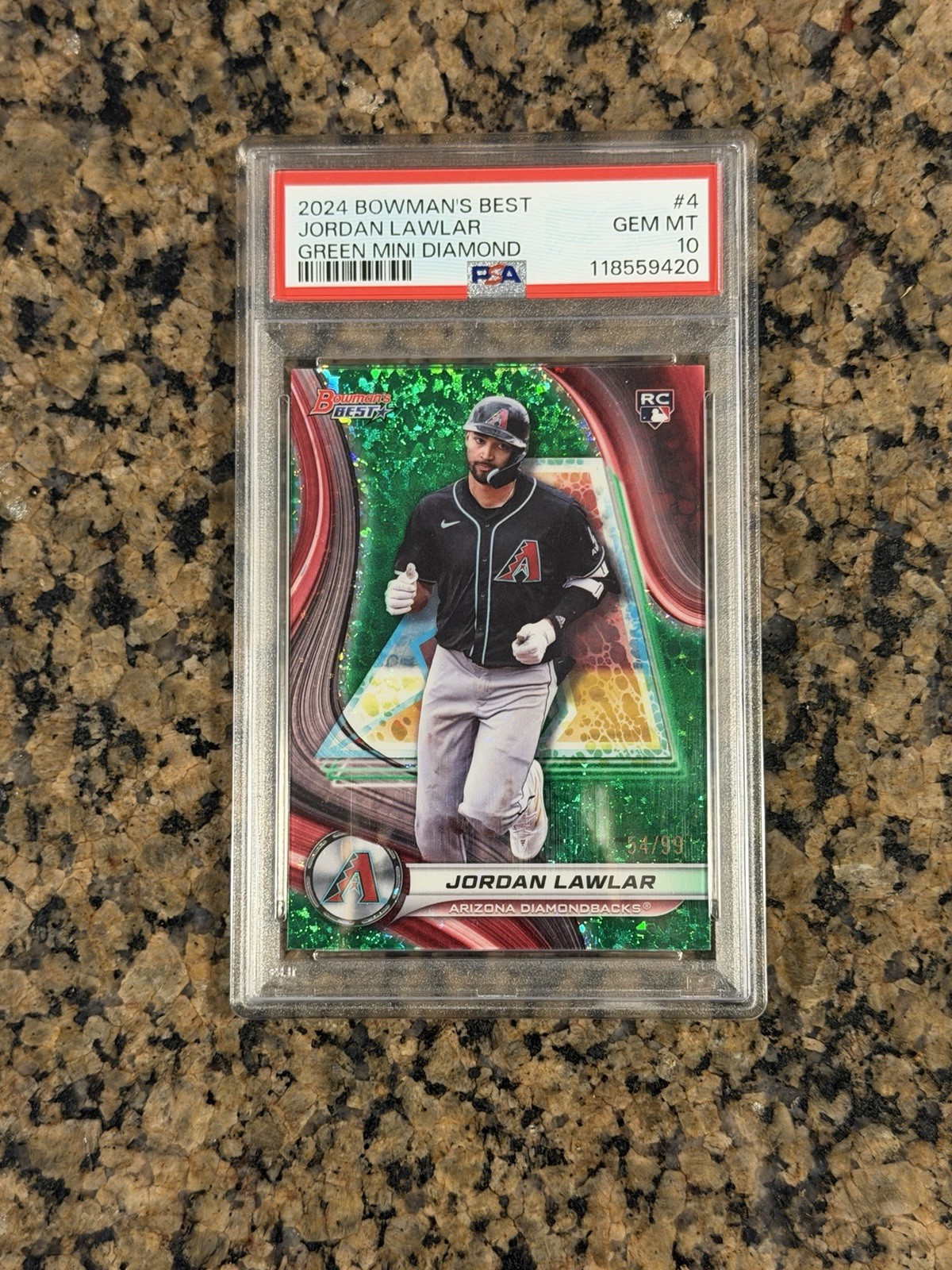 2024 Bowman's Best Green Refractor Jordan Lawlar Rookie RC # /99 PSA 10