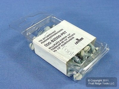 Leviton 82000-PRT Almond 1/2'' Wallplate Cover Screws 6-32 Thread Oval Head 100pc