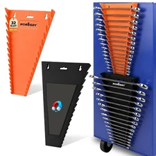 HORUSDY 2-Piece Magnetic Wrench Organizer, 32-Slot Wrench Storage Rack for Toolb