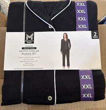 Member's Mark DreamMark Women's 2-Piece Notch Collar Pajama Set Size XXL Black