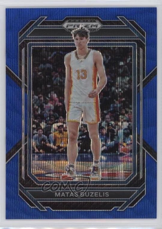 2023-24 Panini Prizm Draft Picks Blue Wave Prizm /249 Matas Buzelis #13 1ha9