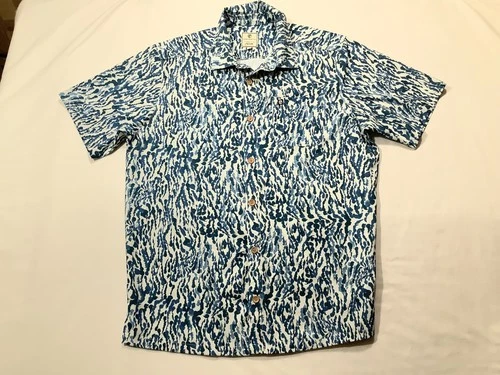 Born Primitive Shirt Mens XL Blue Abstract Print Short Sleeve Button Up Casual - product listing photo