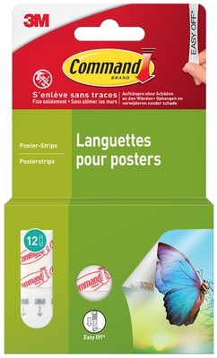 3M Command Klebestreifen Poster Strips Größe: S weiß 12 Stück
