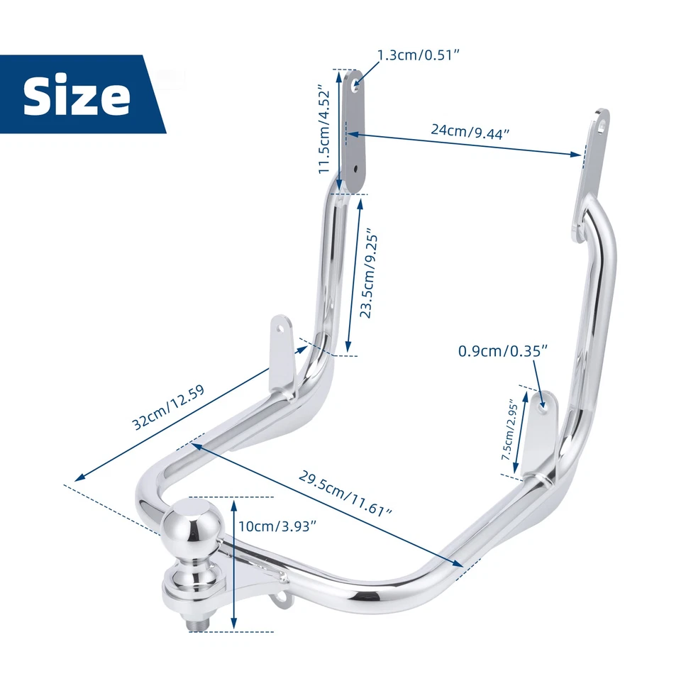 Remolque enganche remolque para Harley Touring Electra Street Glide FLHT FLHX 2009-2013 EE. UU. Foto 2 de 4