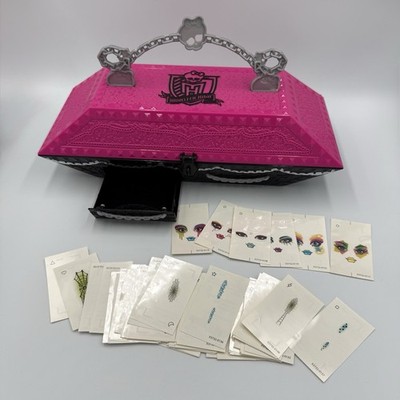 Monster High Create-A-Monster Design Lab Coffin Case Mattel 2011 w/ Stickers Lot