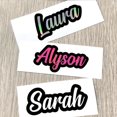 LAURA'S LABELS Personalised Vinyl Name Stickers Decal Wedding School Water Bottle Label F:2