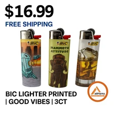 BIC LIGHTER PRINTED | GOOD VIBES | 3CT PACK – FREE SHIPPING – $16.99