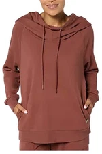 Peace Love World Women's Alina French Terry Cowl Neck Sweatshirt Teak