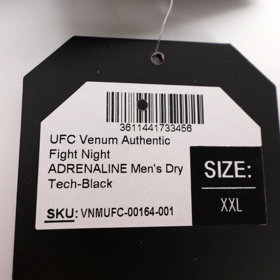 UFC Venum 正品格斗夜肾上腺素球衣干科技黑色男式 XXL — 第 4/4 张图片