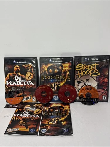 GameCube 3 Game Lot: Def Jam Vendetta Lord Of The Rings 3rd Age Street Hoops